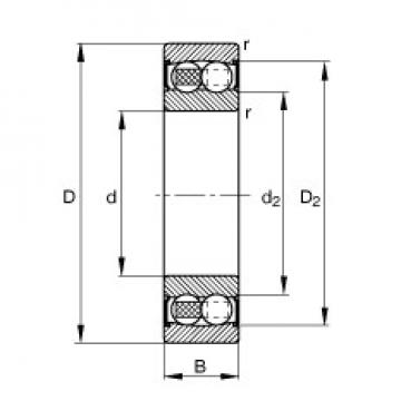 17 mm x 47 mm x 19 mm  FAG 2303-2RS-TVH  Self Aligning Rodamientos de bolas