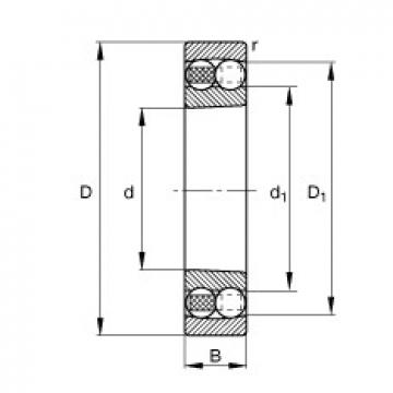 110 mm x 200 mm x 53 mm  FAG 2222-K-M-C3  Self Aligning Rodamientos de bolas