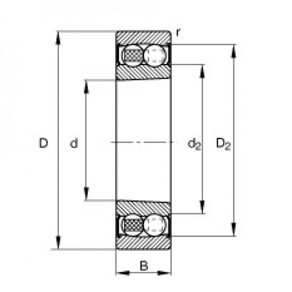 60 mm x 110 mm x 28 mm  FAG 2212-K-2RS-TVH-C3  Self Aligning Rodamientos de bolas #1 image